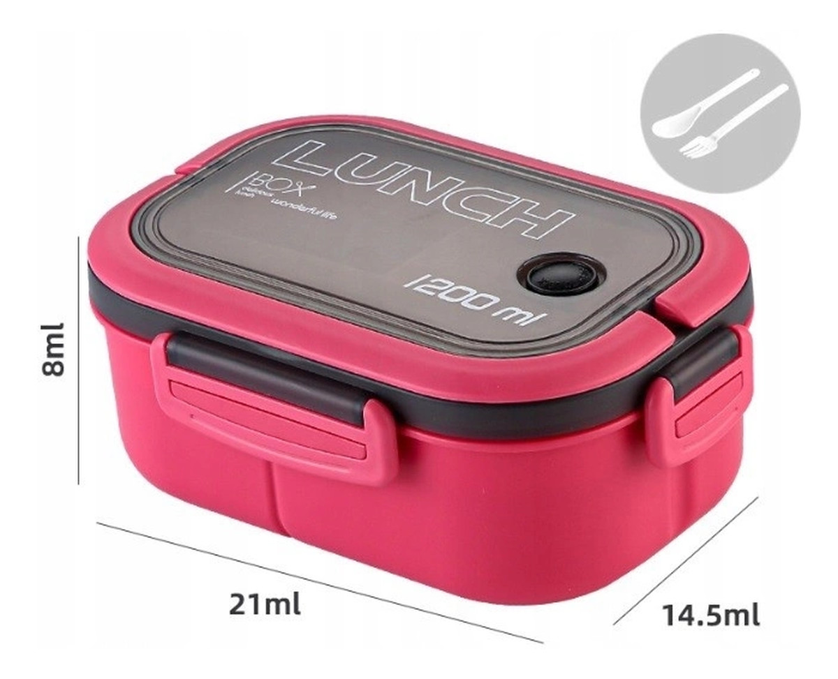 Ecarla Lunch Box Śniadaniówka ze sztućcami Fuksja PJM44F – Idealny wybór na każdą okazję