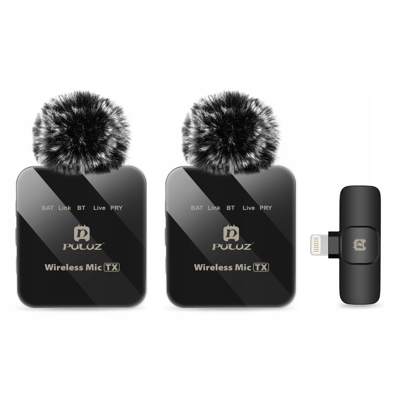 Mikrofon Puluz 2x Bezprzewodowy Mikrofon Krawatowy do iPhone Lightning / Puluz PU647B – Idealny do nagrań