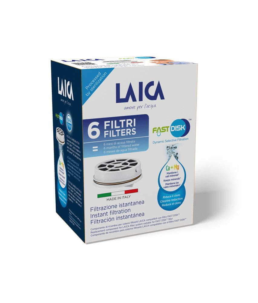 LAICA FAST DISK 6 szt Filtr do Wody – Zdrowa i czysta woda na wyciągnięcie ręki
