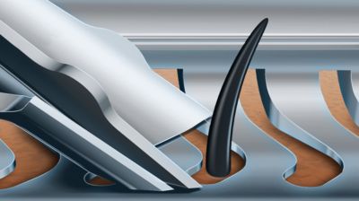 Ostrza V-Track odpowiednio rozkładają włosy, umożliwiając dokładne golenie