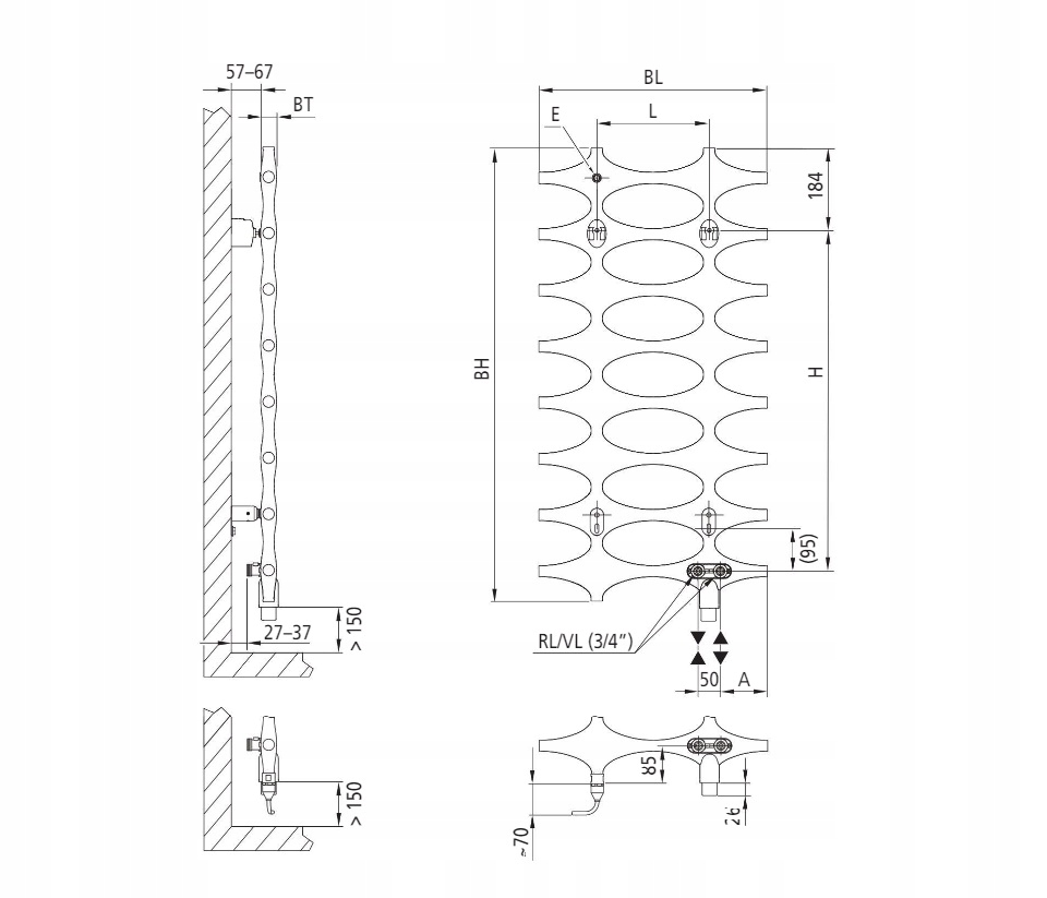 Wymiary i moc grzewcza