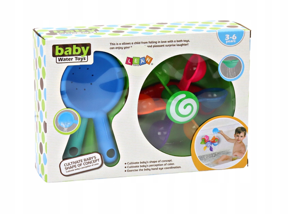 LeanToys Zabawka Obrotowa Do Kąpieli Kolorowe Miseczki Dwie Łyżki – Radość podczas kąpieli