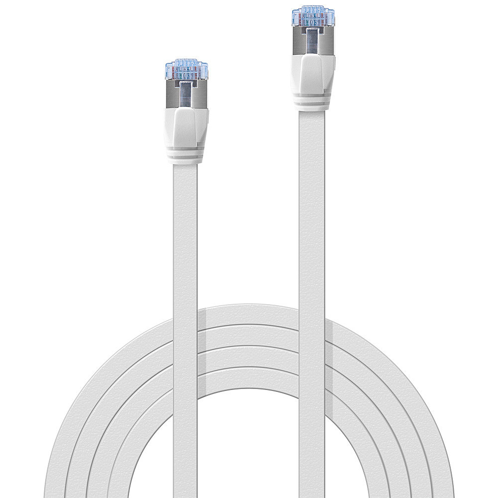 Patchcord płaski Cat.6A, U/FTP, biały 3m (47543) – Idealne rozwiązanie dla Twojej sieci