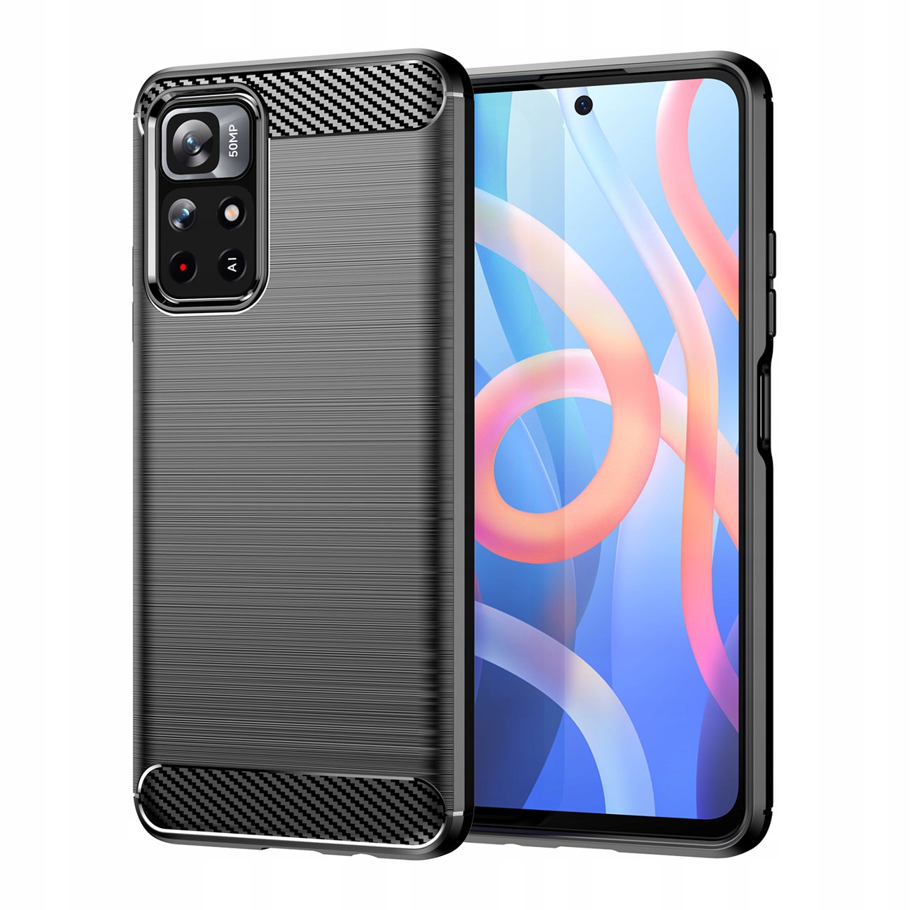 Etui Carbon Case czarny do Xiaomi Redmi Note 11 – Ochrona i styl w jednym
