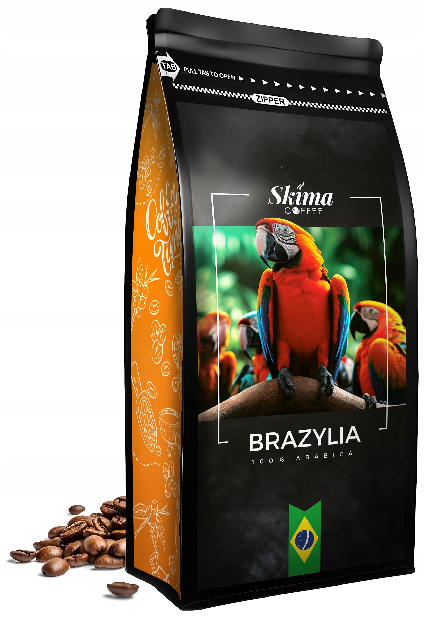 Kawa ziarnista 1 kg BRAZYLIA 100% ARABICA – Świeżo palona do ekspresu