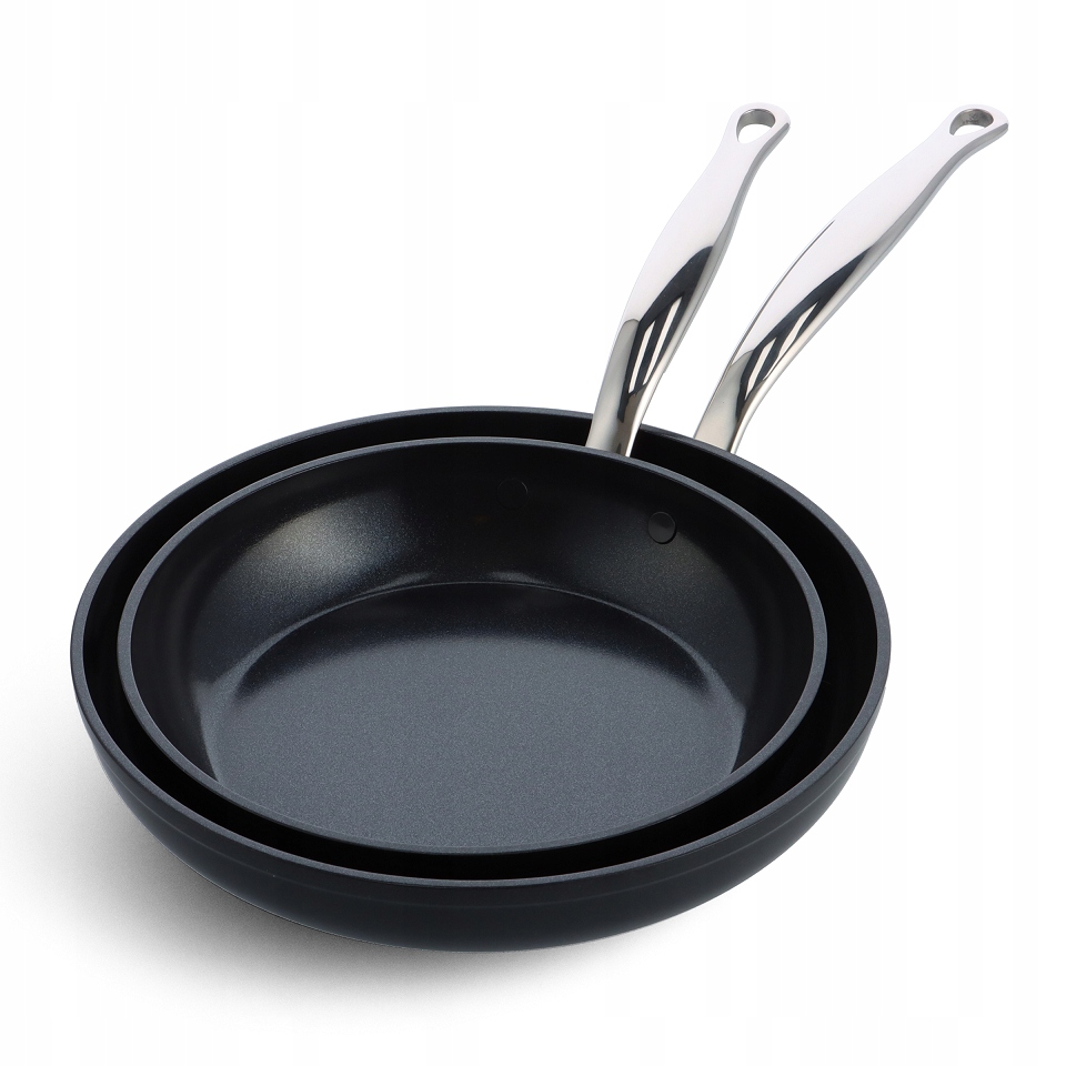 GreenPan Barcelona Pro – Zestaw 2 patelni 24+28cm w eleganckim czarnym kolorze