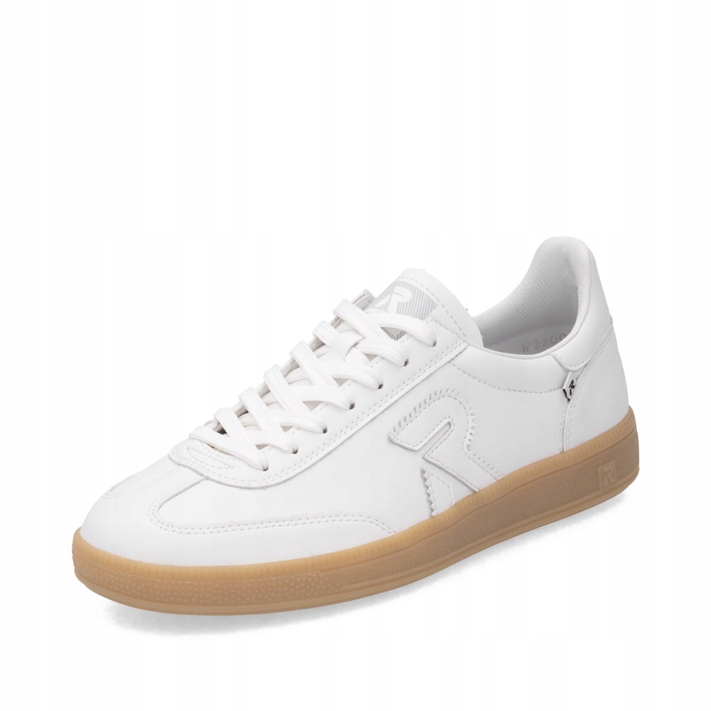 Skórzane półbuty trampki damskie białe Rieker W2200 – Komfort i styl na co dzień