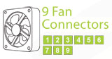 9 złącz wentylatorów