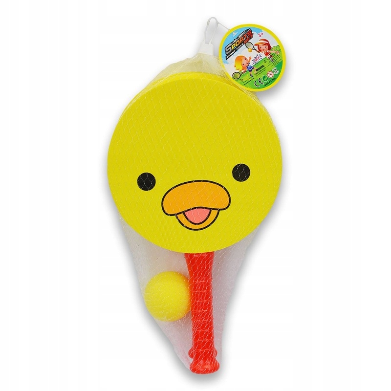 Zestaw zawiera rakietki i piłeczkę