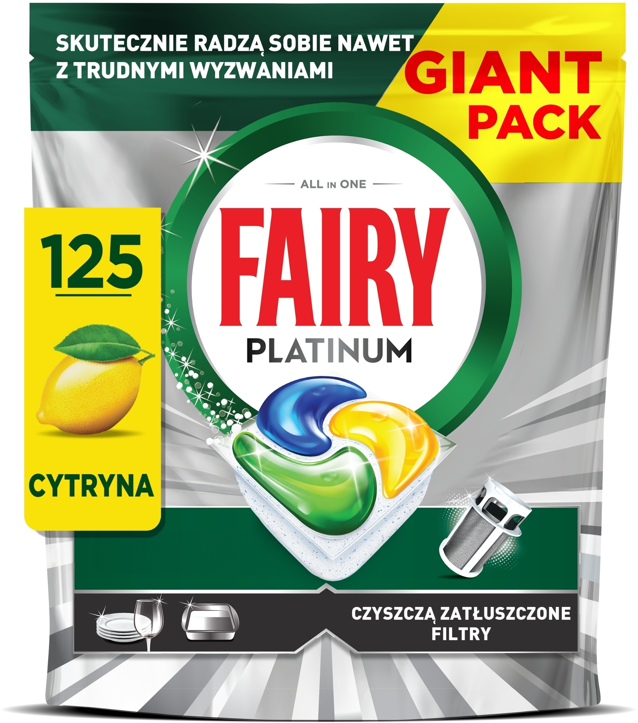 Tabletki do zmywarki Fairy Platinum All In One Lemon – Doskonałe efekty mycia