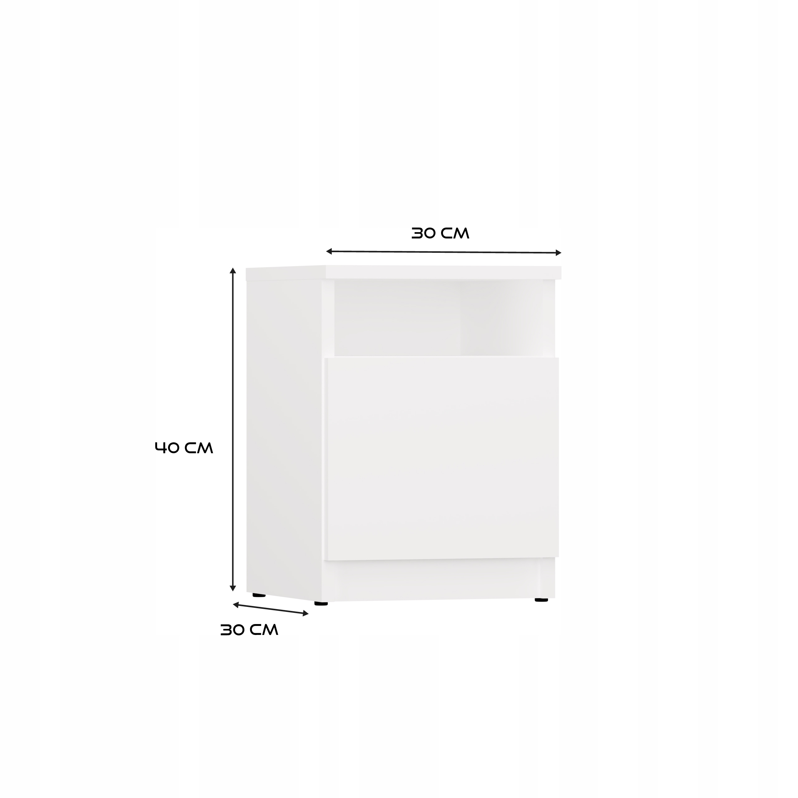 Wymiary szafki nocnej GALAX 30 1D