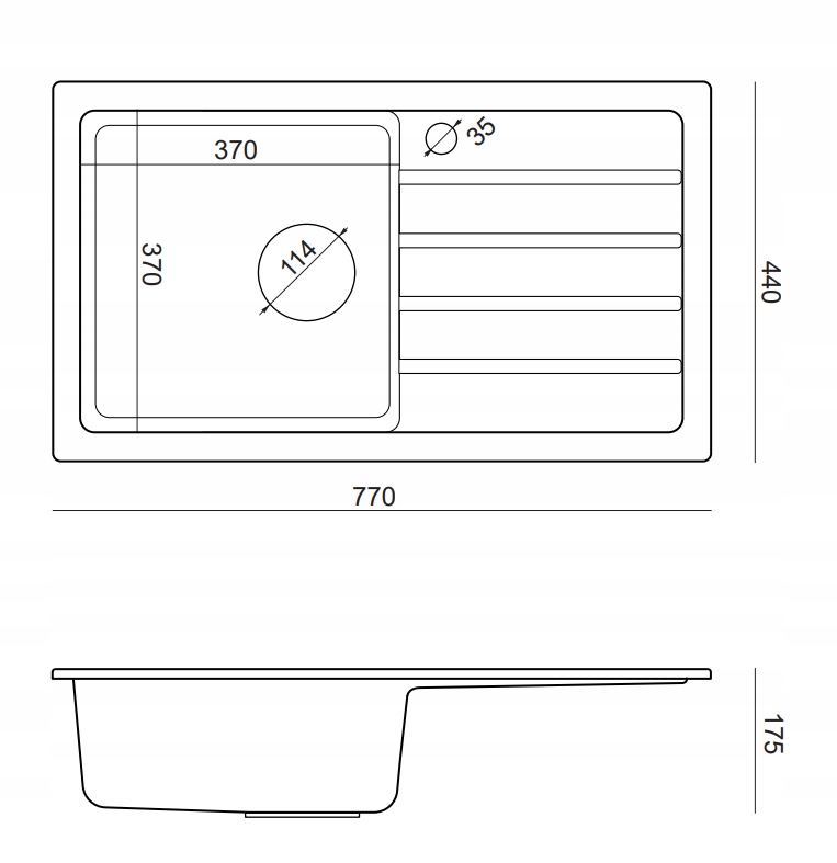 Kompaktowe wymiary: 77 x 44 x 17,5 cm