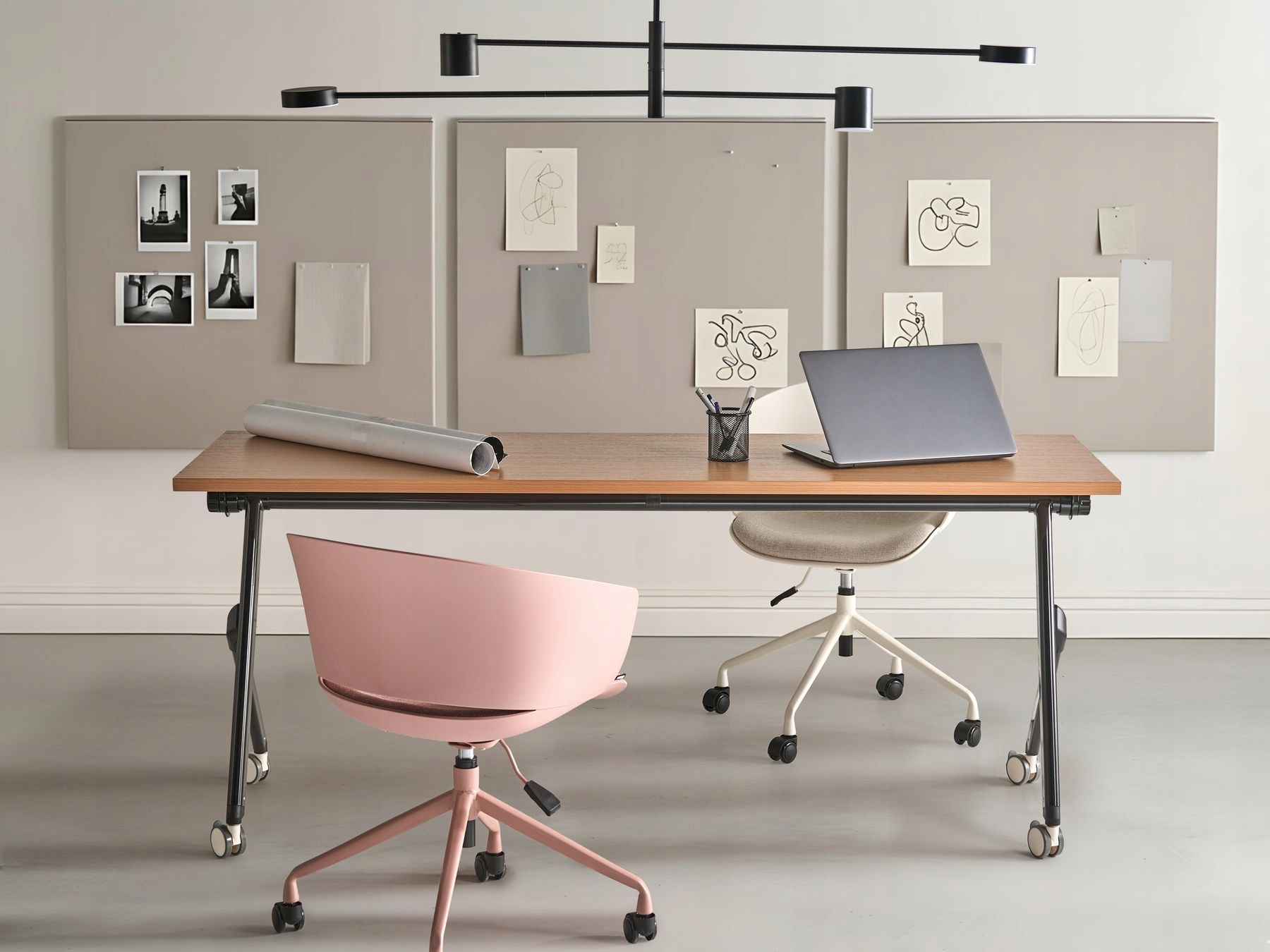 Składane biurko BENDI Brązowy 180 cm x 60 cm – Idealne rozwiązanie do biura i domu