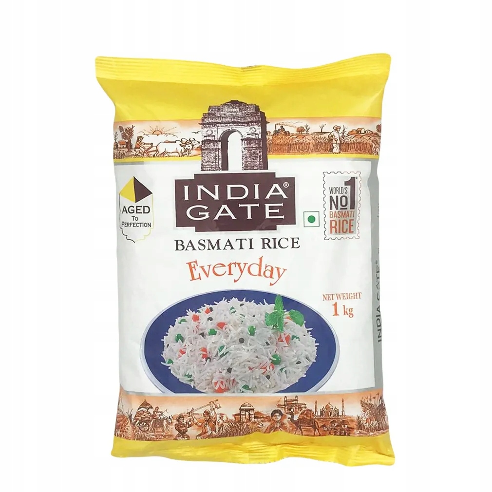 Ryż Basmati Everyday 1kg - India Gate – Idealny wybór do codziennych posiłków