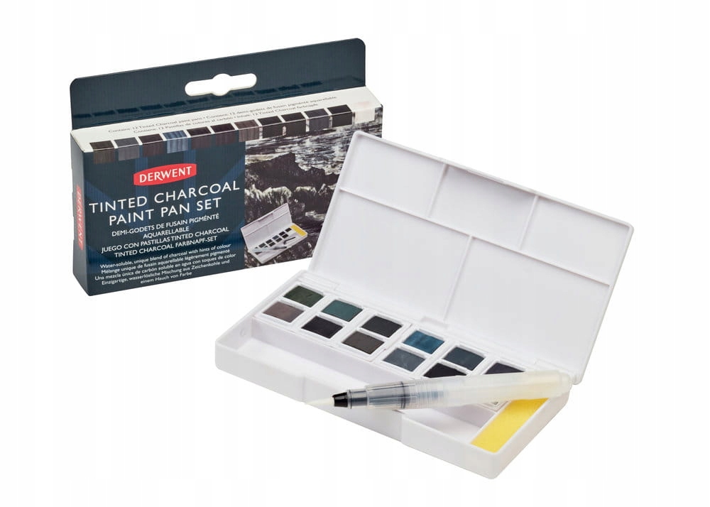Węgiel akwarelowy Derwent Tinted Charcoal Paint Pan Set – Kreatywność w Twoich rękach