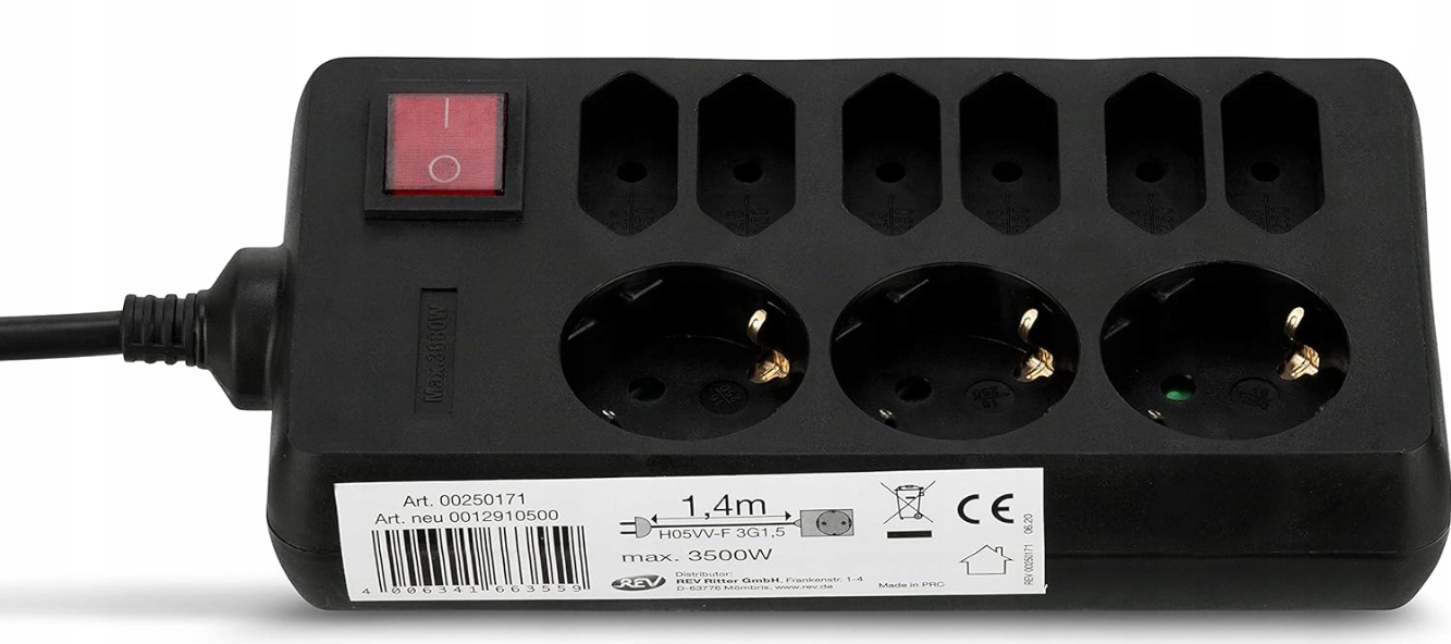 Parametry techniczne: 16 A, 250 V~, max. 3500 W