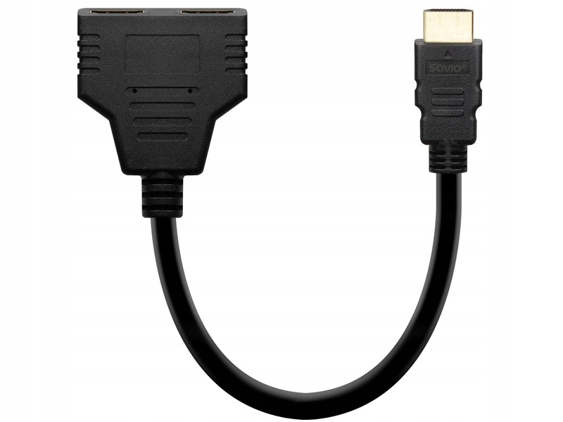 Savio Rozdzielacz HDMI (M) - HDMI (Ż) x 2, AK-77 – Idealne rozwiązanie do podłączenia dwóch ekranów