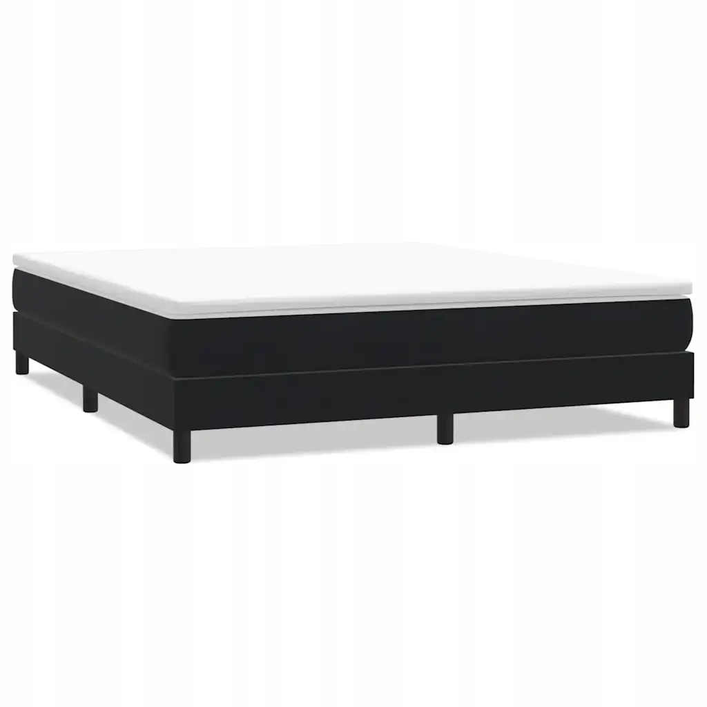 Łóżko Box Spring bez materaca Czarne 180x220 cm Aksamit – Komfortowy sen w eleganckim stylu