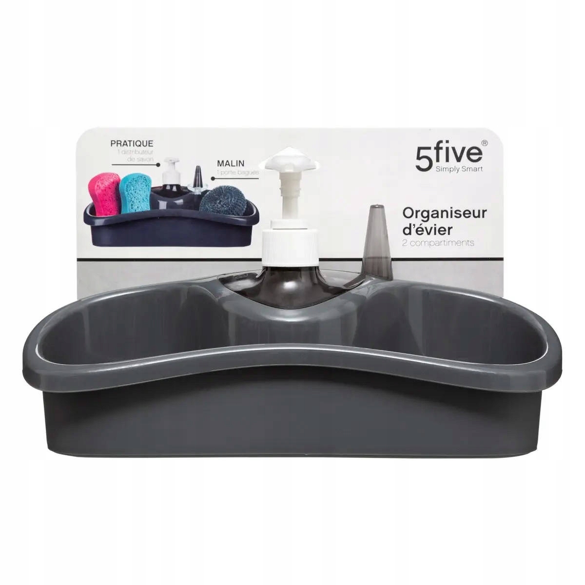 Dwie pojemne komory na gąbki i ściereczki