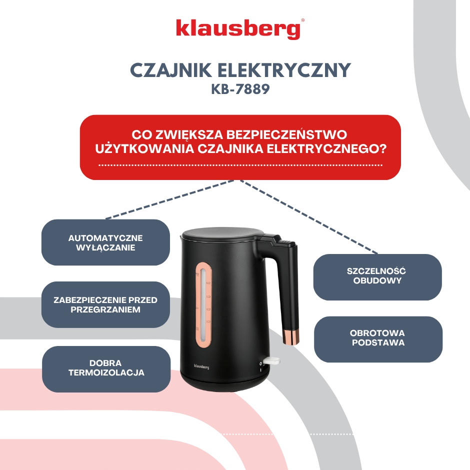 Czajnik elektryczny Klausberg KB-7889 – Elegancja i funkcjonalność w Twojej kuchni