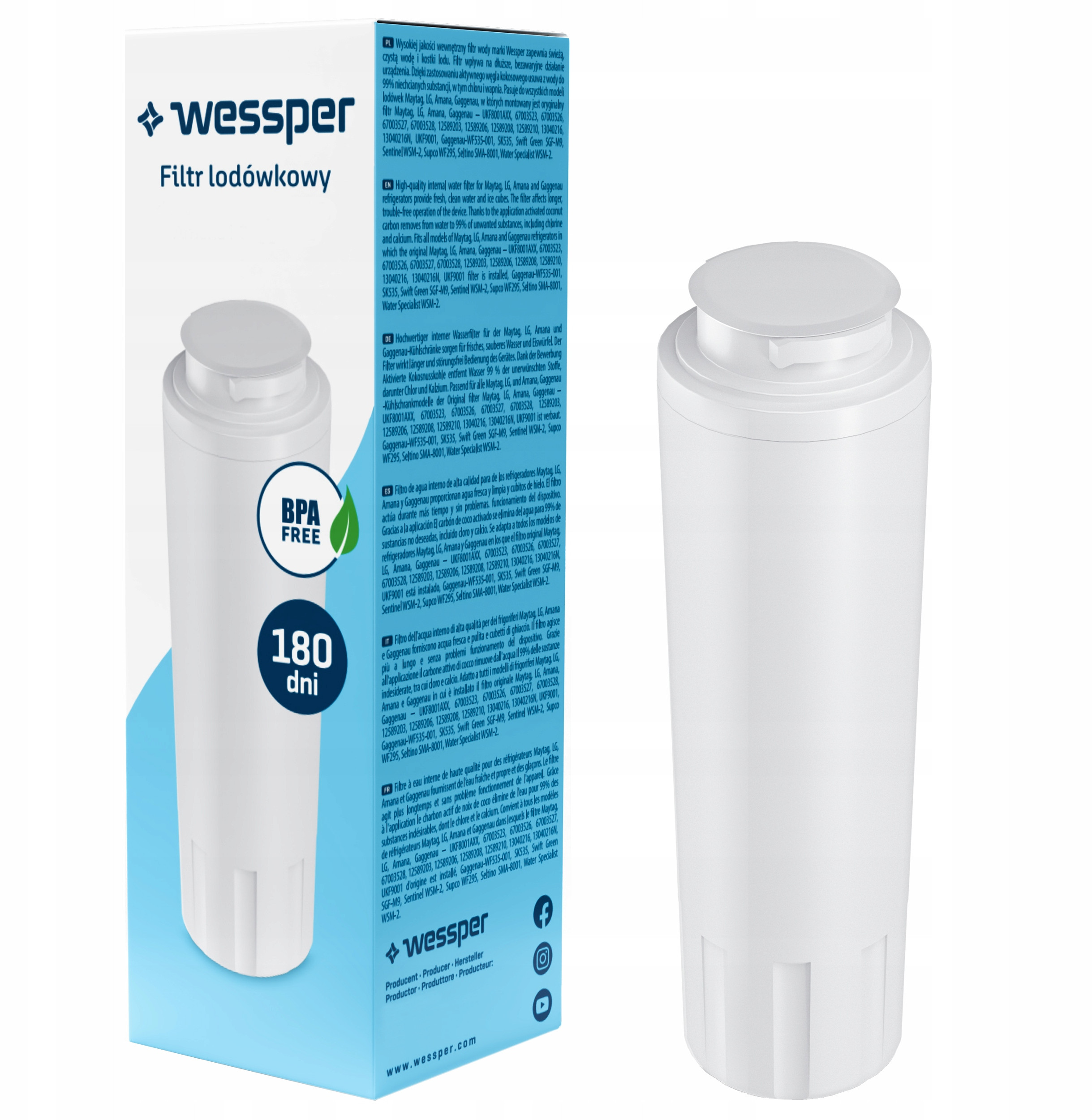 Filtr wody Wessper do lodówek Maytag, LG, Amana i Gaggenau – Czysta woda na wyciągnięcie ręki