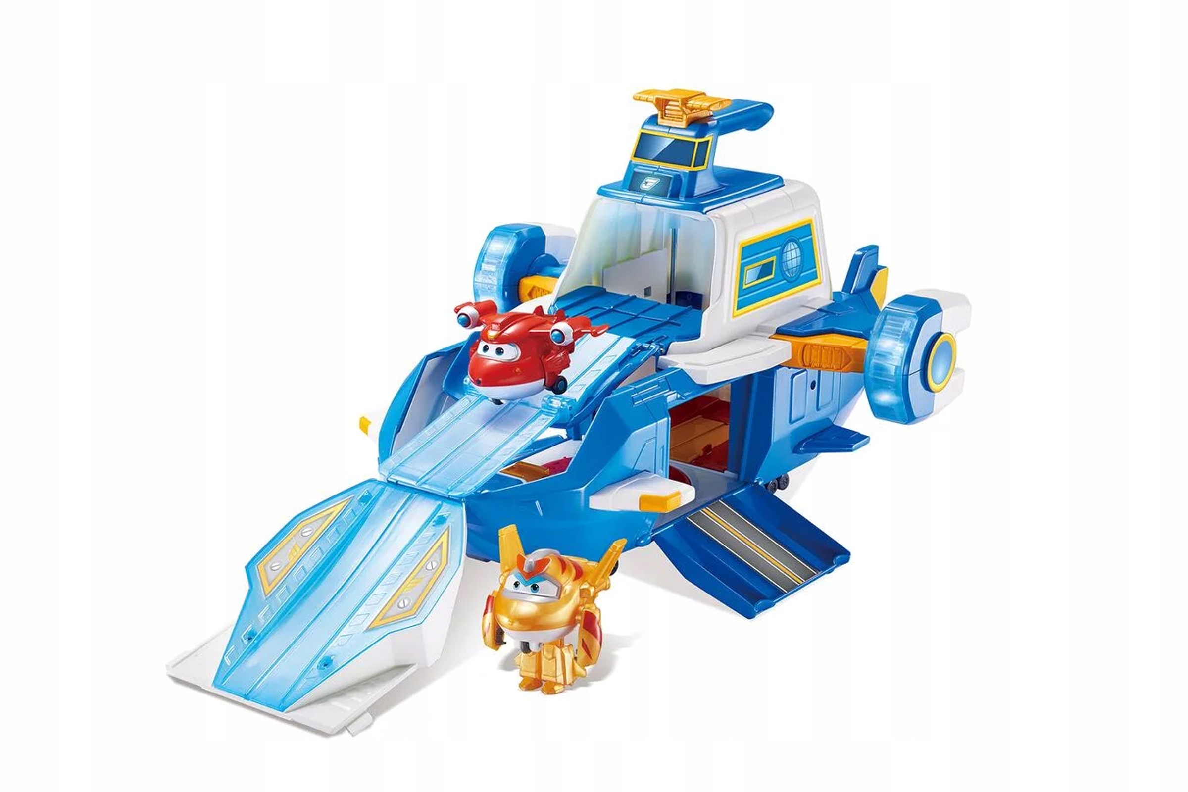 Duży samolot załogi Super Wings + 2 figurki Golden Boy i Jett Dżetek