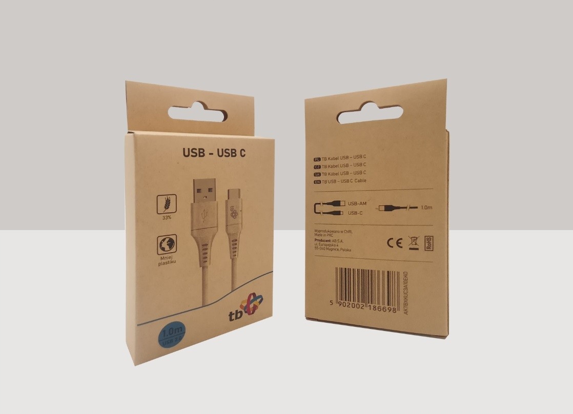 Kabel USB-A - USB-C 1 m Beżowy – Ekologiczne rozwiązanie do ładowania*