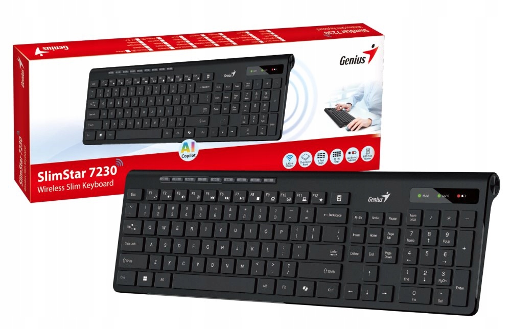 Klawiatura Genius Slimstar 7230 Copilot – Komfort i funkcjonalność w codziennej pracy