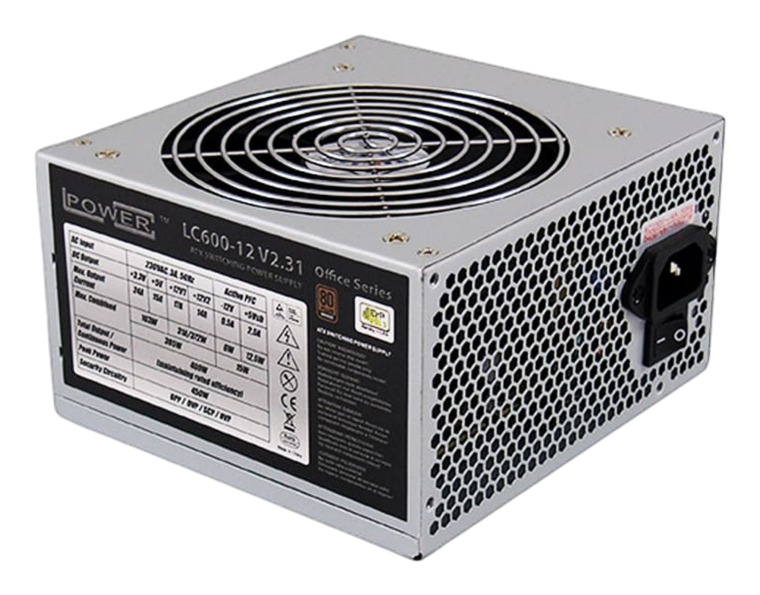 Zasilacz LC-Power 450W (LC600-12 V2.31) – Wydajność i niezawodność dla Twojego komputera