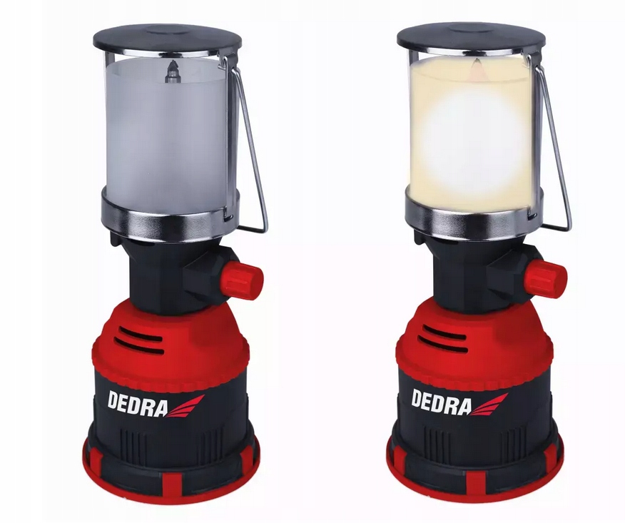 Dedra Lampa turystyczna gazowa z zapłonem PIEZO 80W – Idealne oświetlenie na świeżym powietrzu