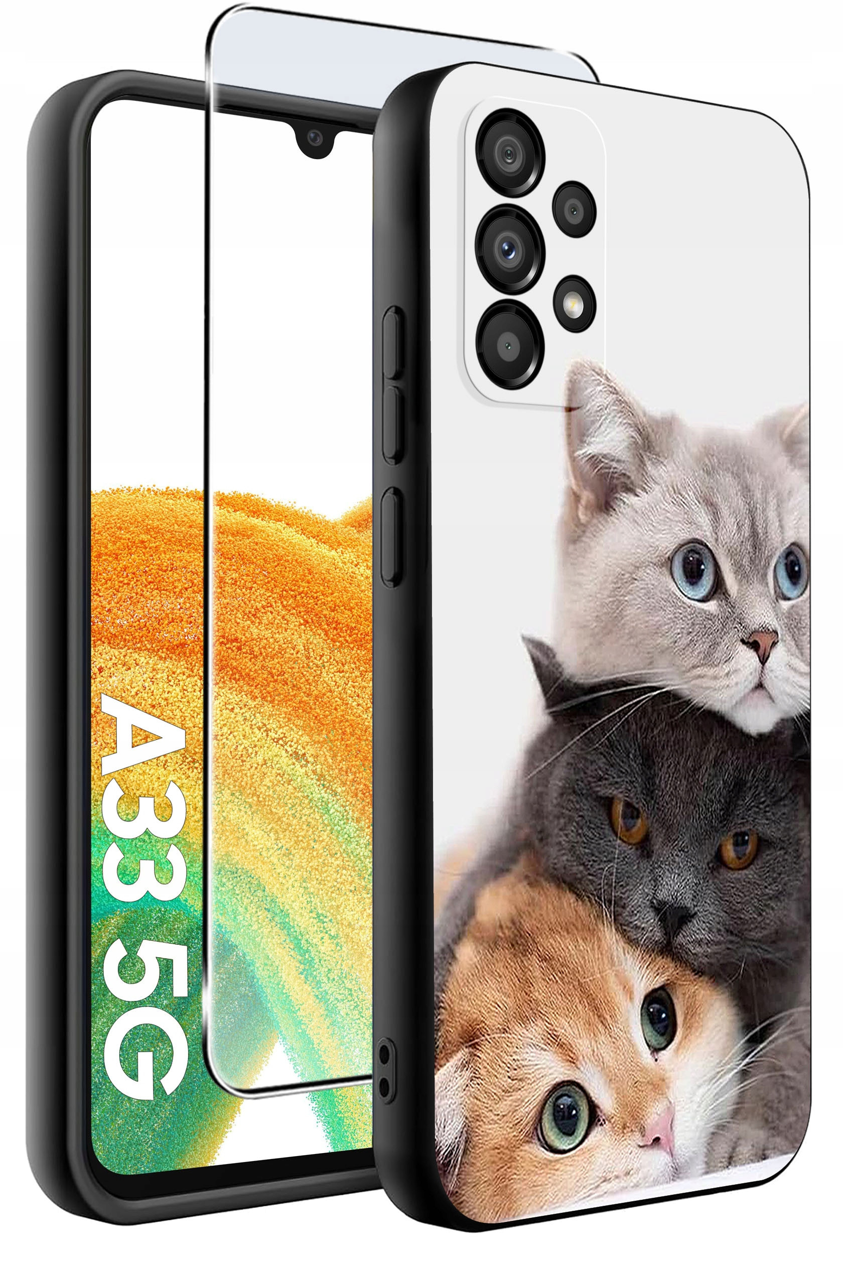 Etui do Samsung Galaxy A33 5G WZORY | SILIKONOWE MATT CASE + SZKŁO HARTOWANE 9H