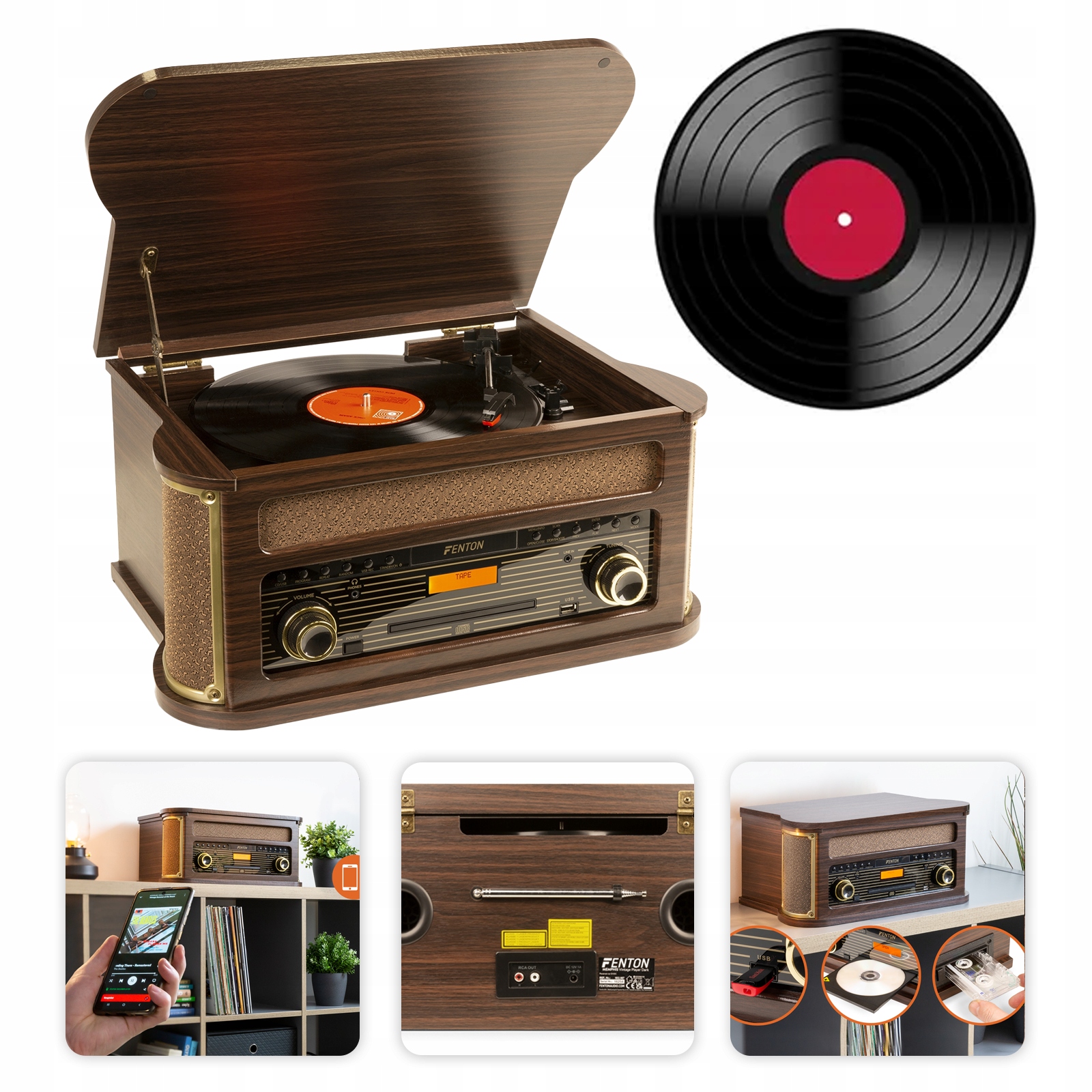 Gramofon Memphis Fenton BT CD DAB+ FM USB – Muzyczna podróż w czasie