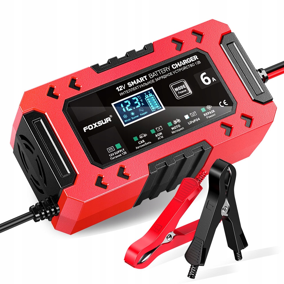 EM PROSTOWNIK FOXSUR 12V 6A LCD – Nowoczesne rozwiązanie do ładowania akumulatorów
