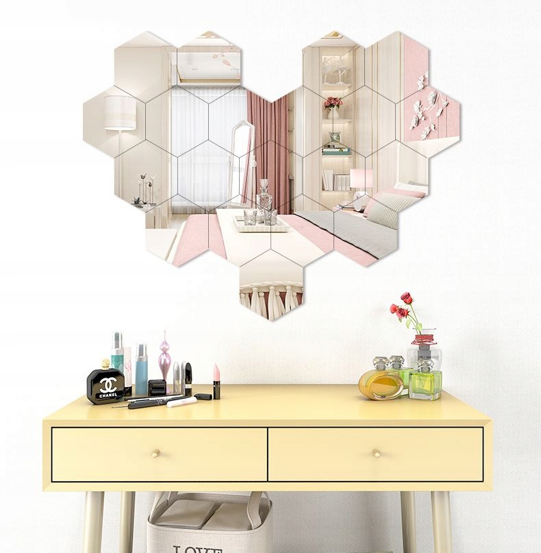 Zestaw 10 szt LUSTER Akrylowych Hexagon LUSTRO 265 – Stylowe akcenty do Twojego wnętrza