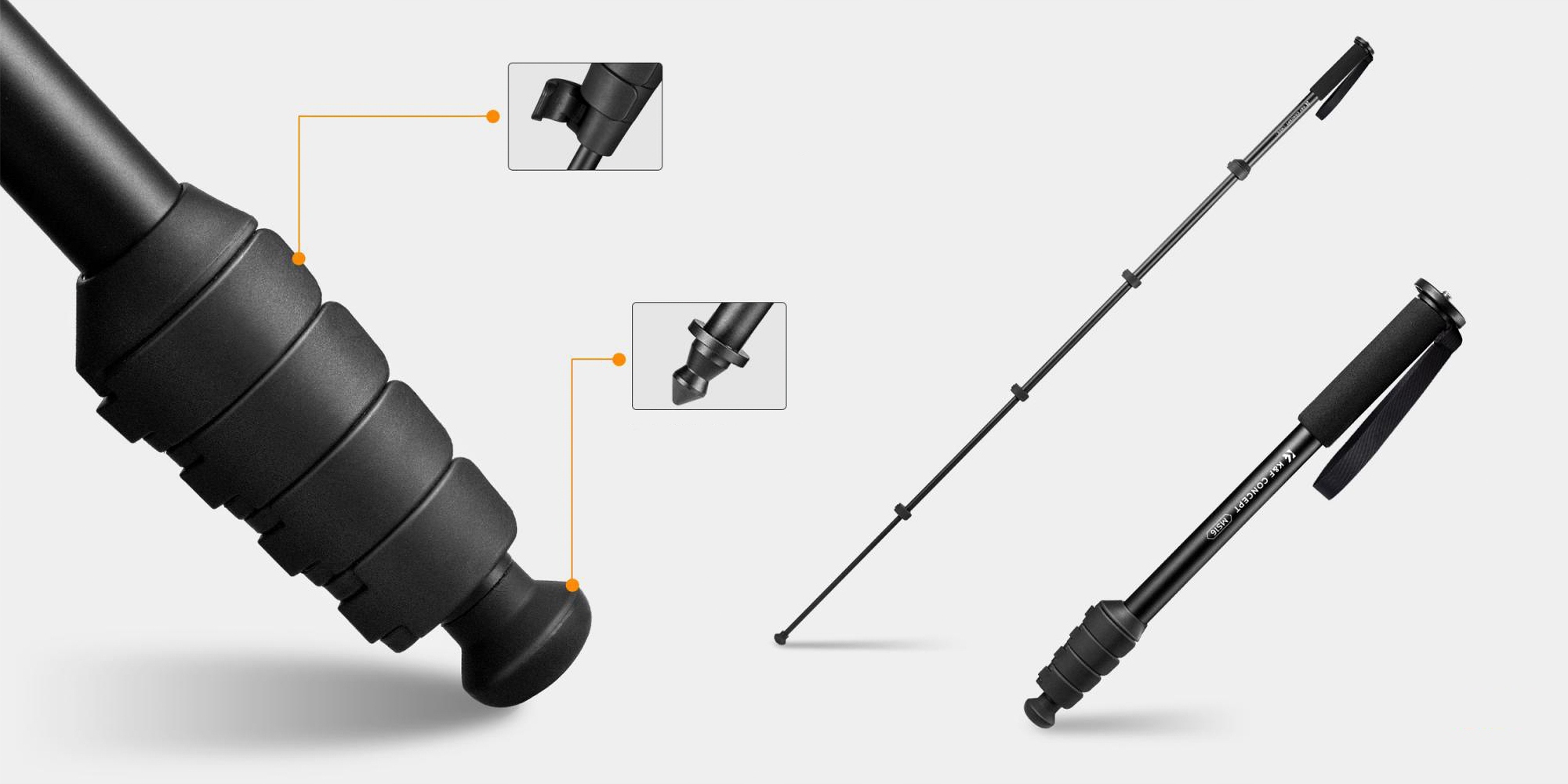 Stabilność na każdym podłożu – gumowa nakładka i metalowy kolec