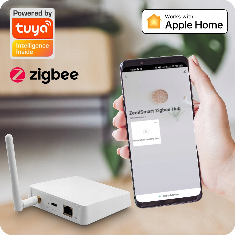 Bramka Zigbee Centrala Apple Home Mostek LAN RJ-45 Tuya Android – Inteligentne zarządzanie domem