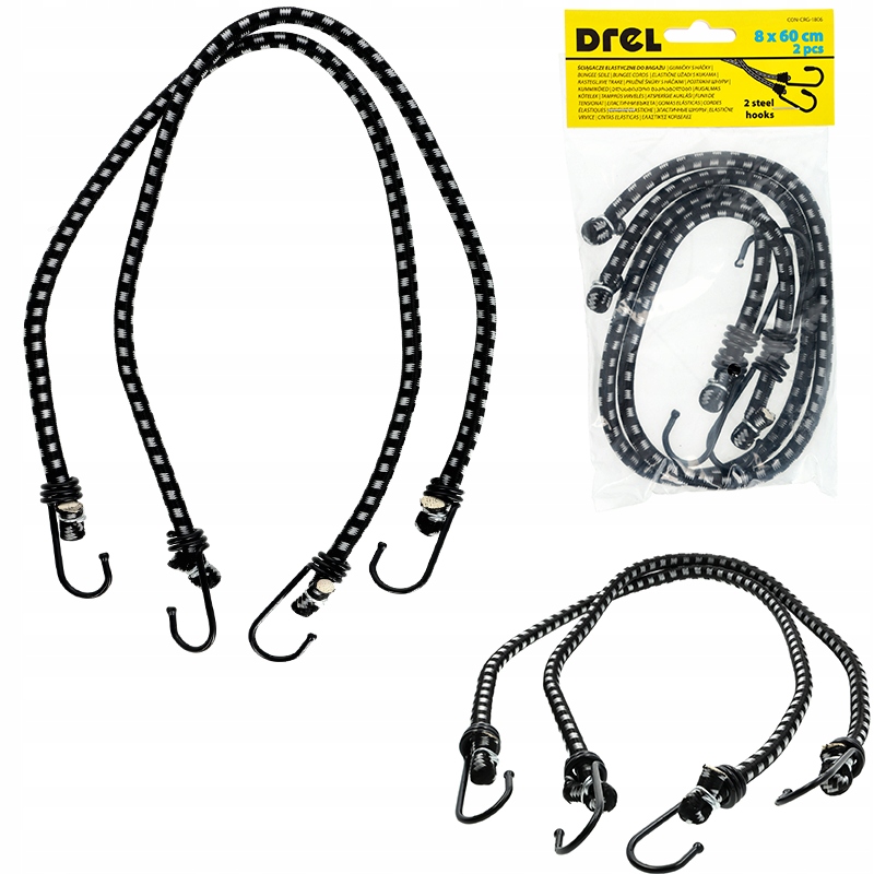 DREL Ściągacze Elastyczne 8mm x 60 cm – Idealne do transportu i organizacji