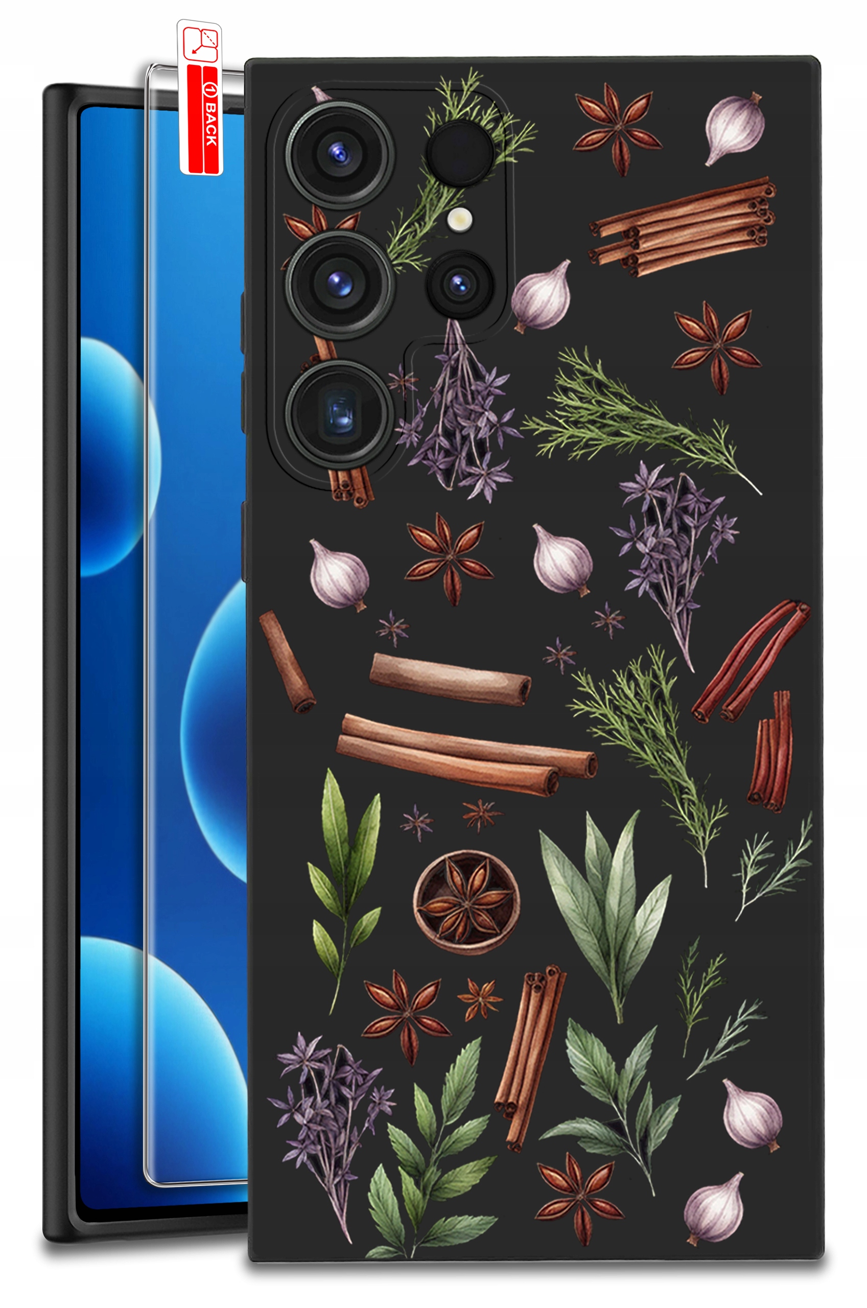 ETUI do Samsung Galaxy S25 Ultra WZORY | SILIKONOWE MATT CASE + SZKŁO HARTOWANE 9H