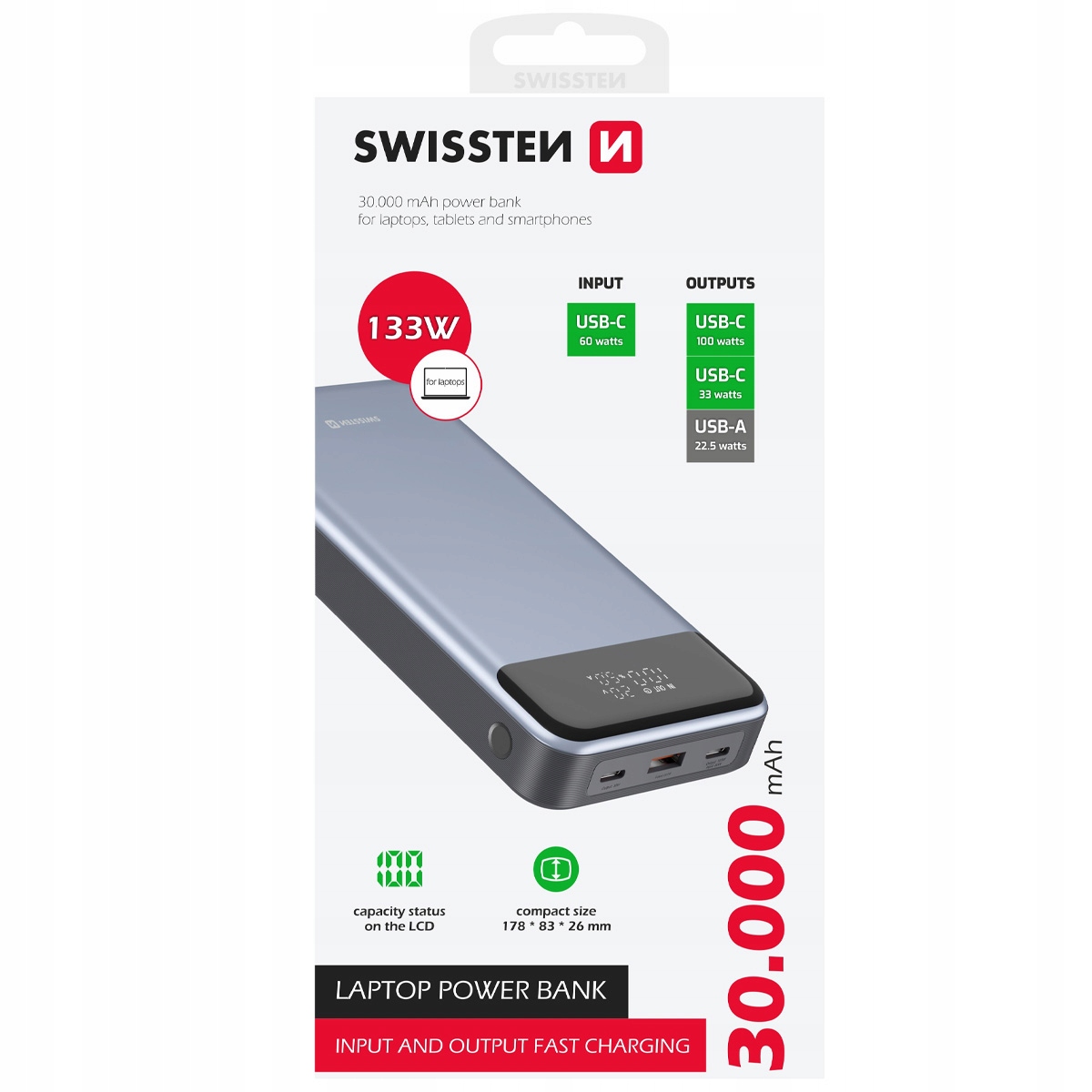 Wysoka pojemność 30000 mAh – Doskonały towarzysz podróży