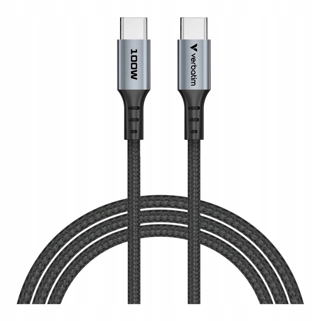 Kabel Verbatim USB-C (M) - USB-C (M), 100W, 1.2m, czarny – Wydajność i elegancja w jednym