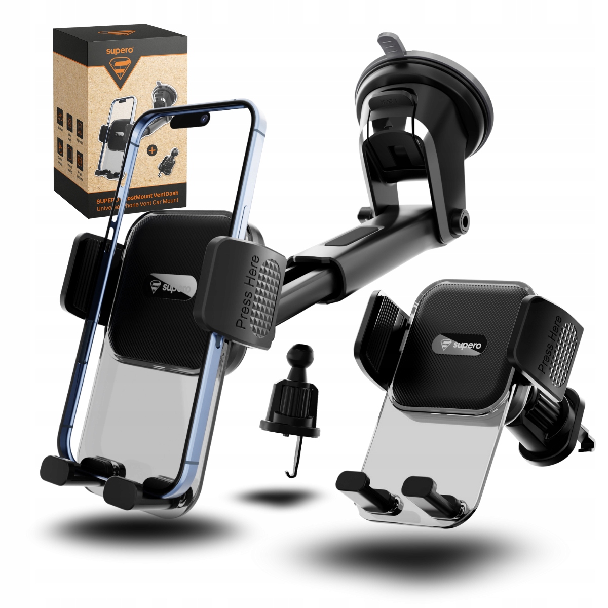 Uchwyt samochodowy Supero na szybę i kratkę – Idealne rozwiązanie dla Twojego smartfona