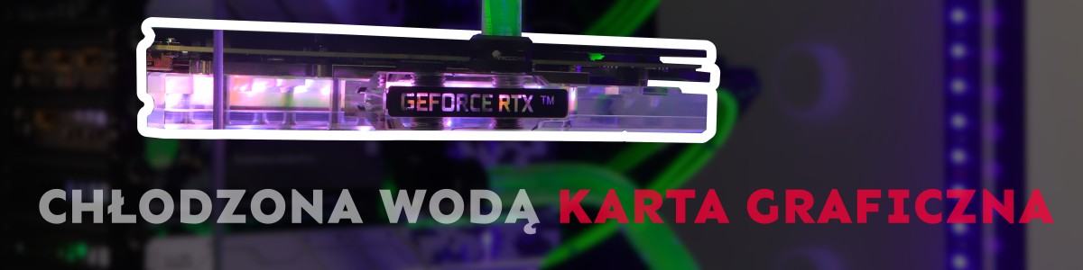 blok wodny karty graficznej, podświetlony fioletowym kolorem.