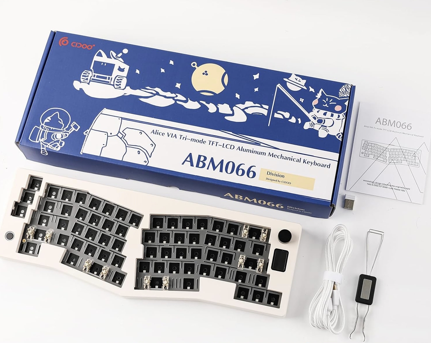 Klawiatura Mechaniczna DIY CIDOO ABM066 White Hot Swap Wireless RGB Ekran – Doskonały wybór dla graczy i profesjonalistów