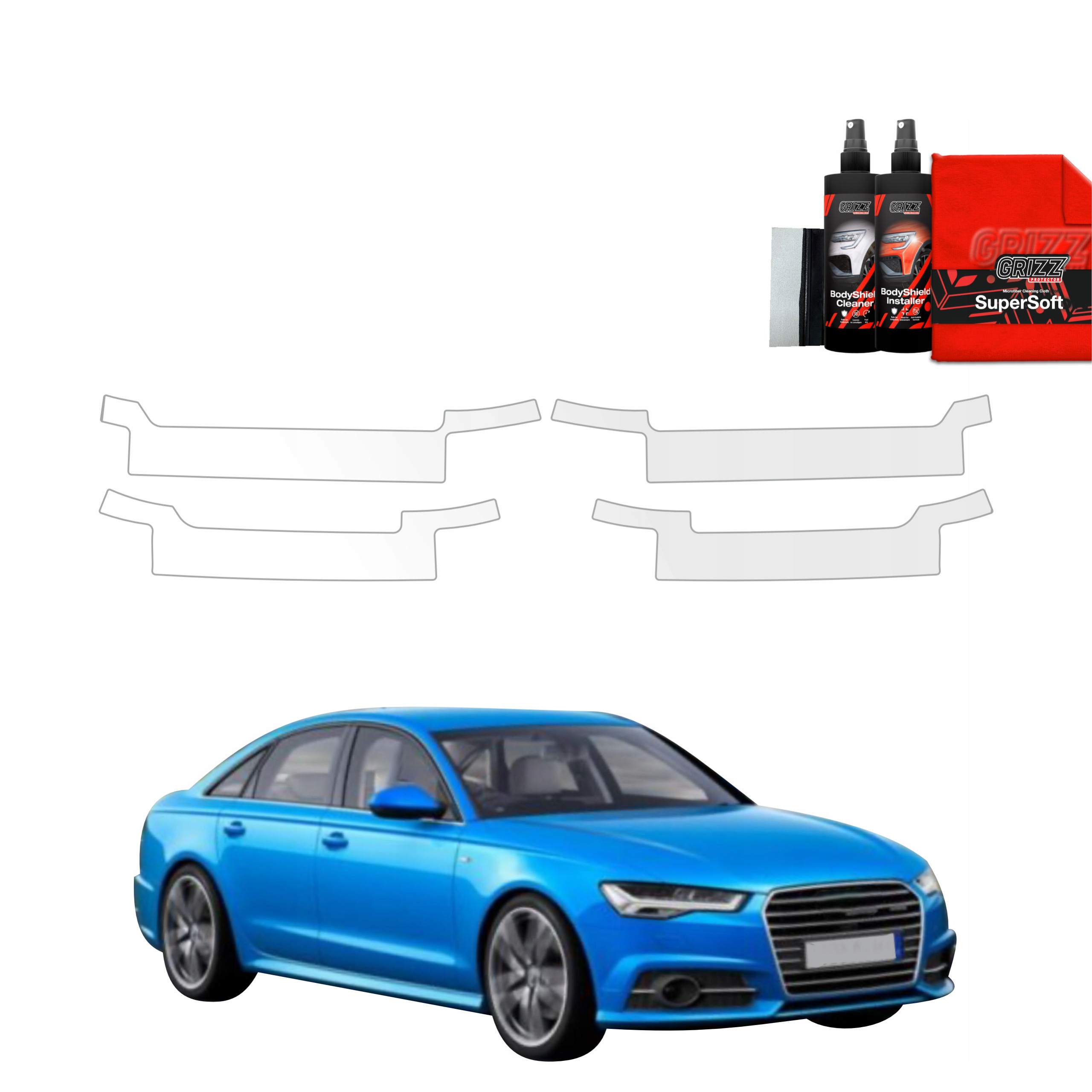 Folia ochronna na progi GrizzGlass BodyShield do Audi A6 C7 Sedan Facelifting (2014-2018) – Idealna ochrona dla Twojego auta
