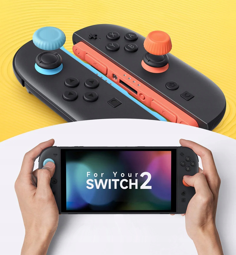Nakładki Gumki na Joy-Con 6w1 JSAUX do konsoli Nintendo Switch 2 Kolorowe – Zwiększ komfort gry