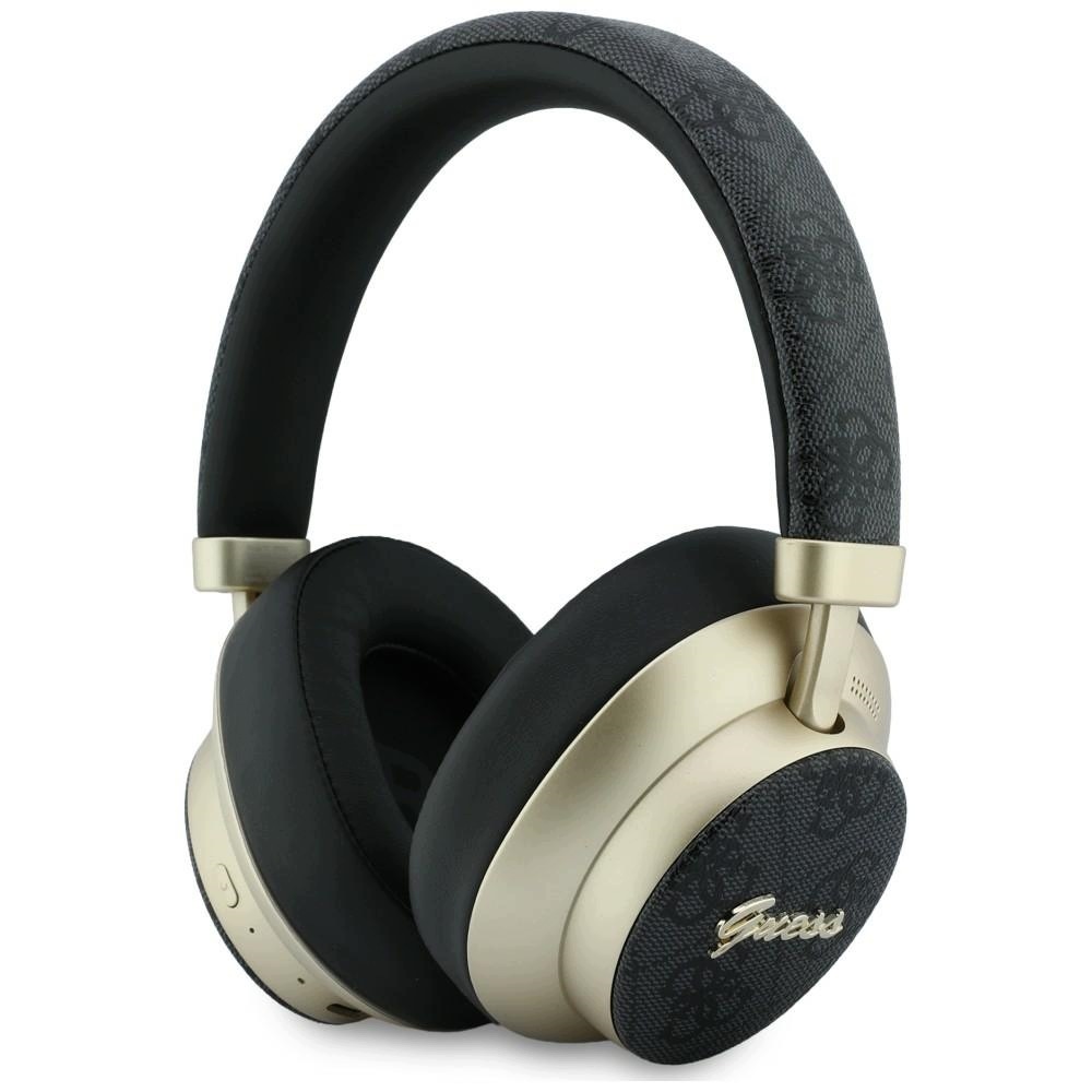 Słuchawki nauszne Guess Bluetooth ENC 4G Gold Script Metal czarny – Elegancja i nowoczesność w jednym