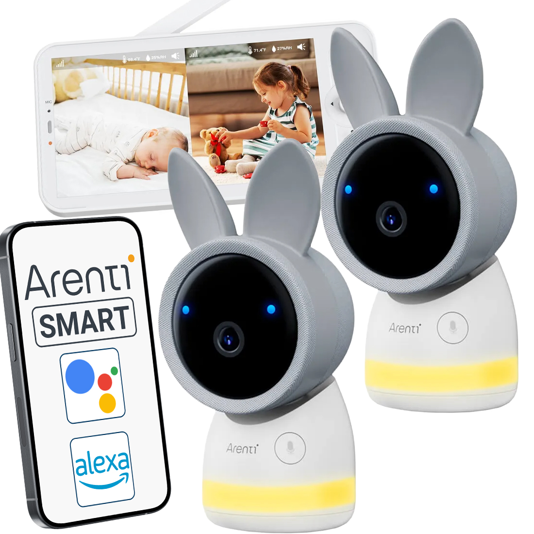 Arenti 4MP Wi-Fi Baby Kit z podwójnymi kamerami i LCD – Idealne rozwiązanie dla rodziców