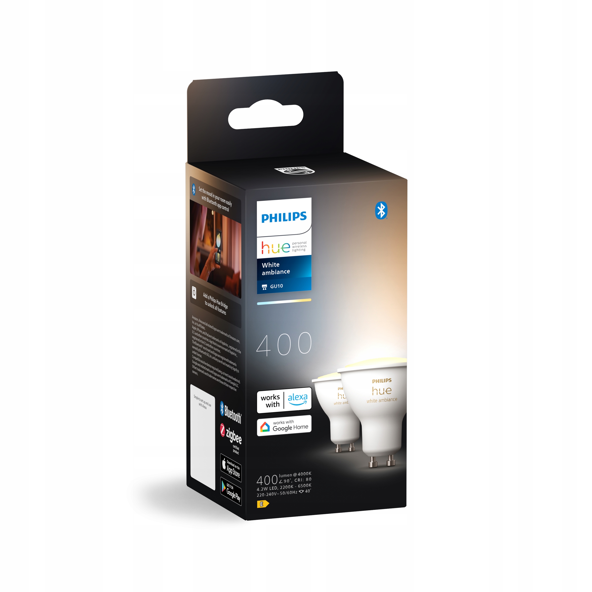 Zestaw zawiera 2 żarówki Philips Hue