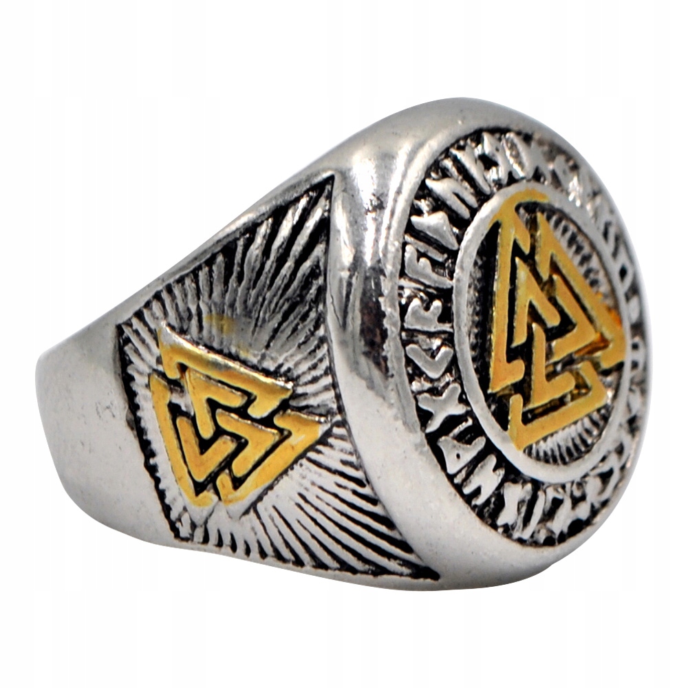 Pierścień Sygnet Valknut Wiking Nordycki Runy 502 – Elegancja inspirowana mitologią