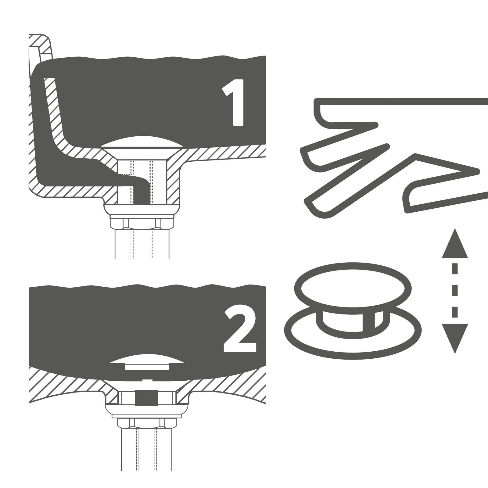 Korek uniwersalny do umywalek z przelewem i bez przelewu